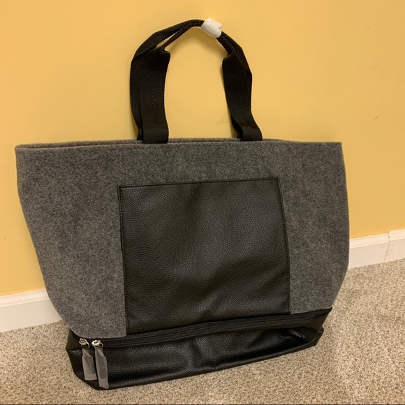 Black and Gray Large Tote Bag - Picture 5 of 8